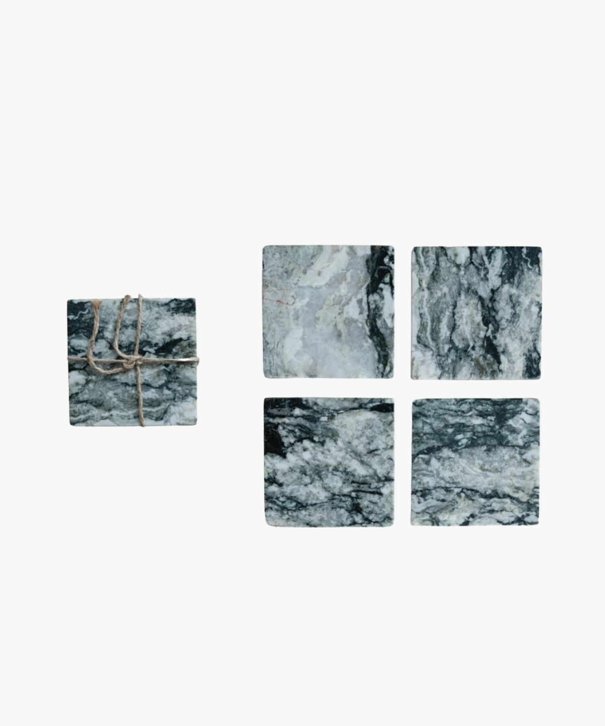 Black Melange Marble Coasters S/4