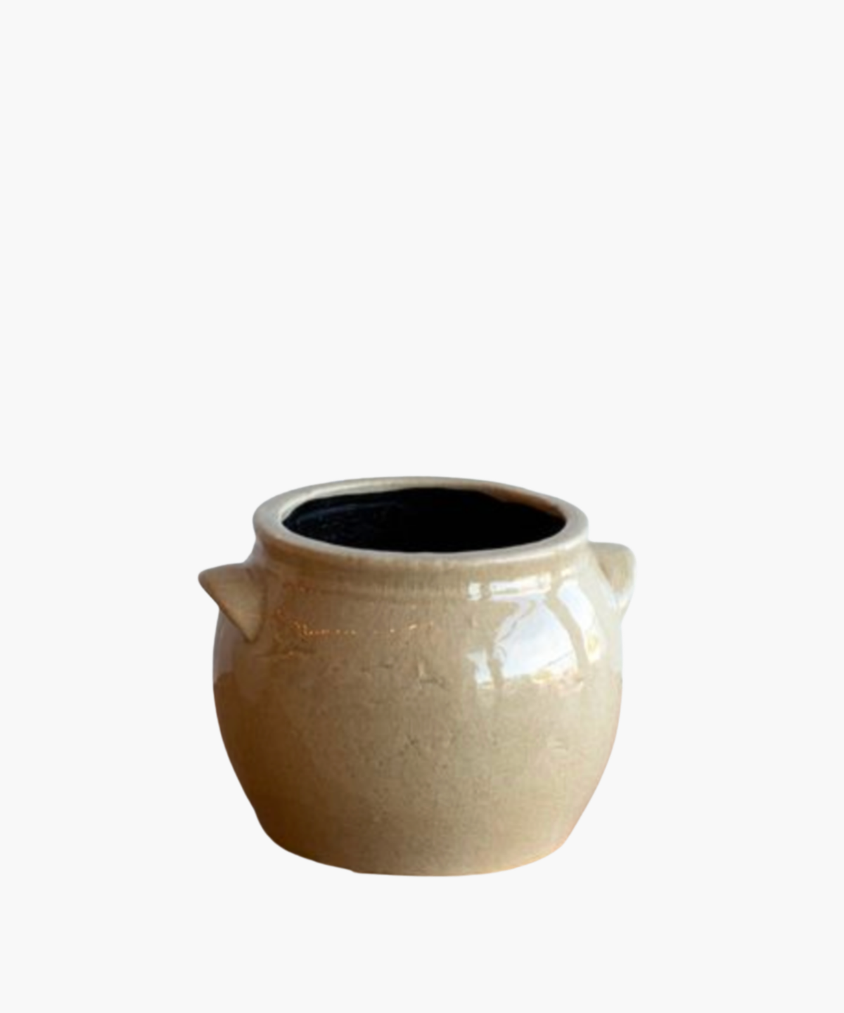 Crackled Beige Crock