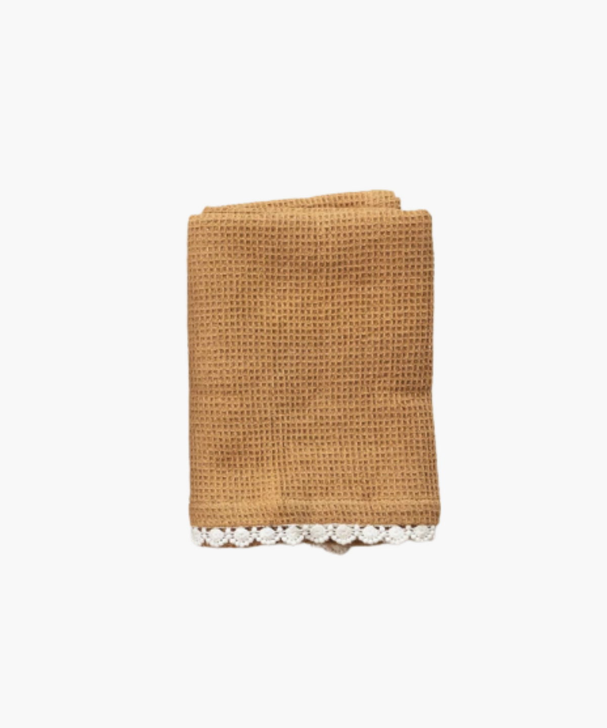 Crocheted Trim Waffle Tea Towel