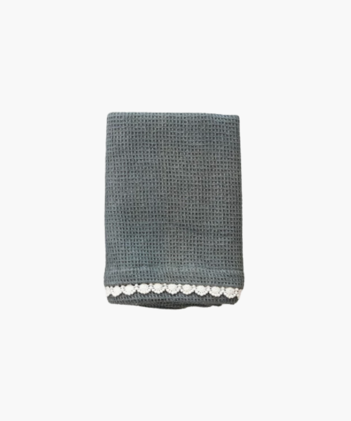 Crocheted Trim Waffle Tea Towel