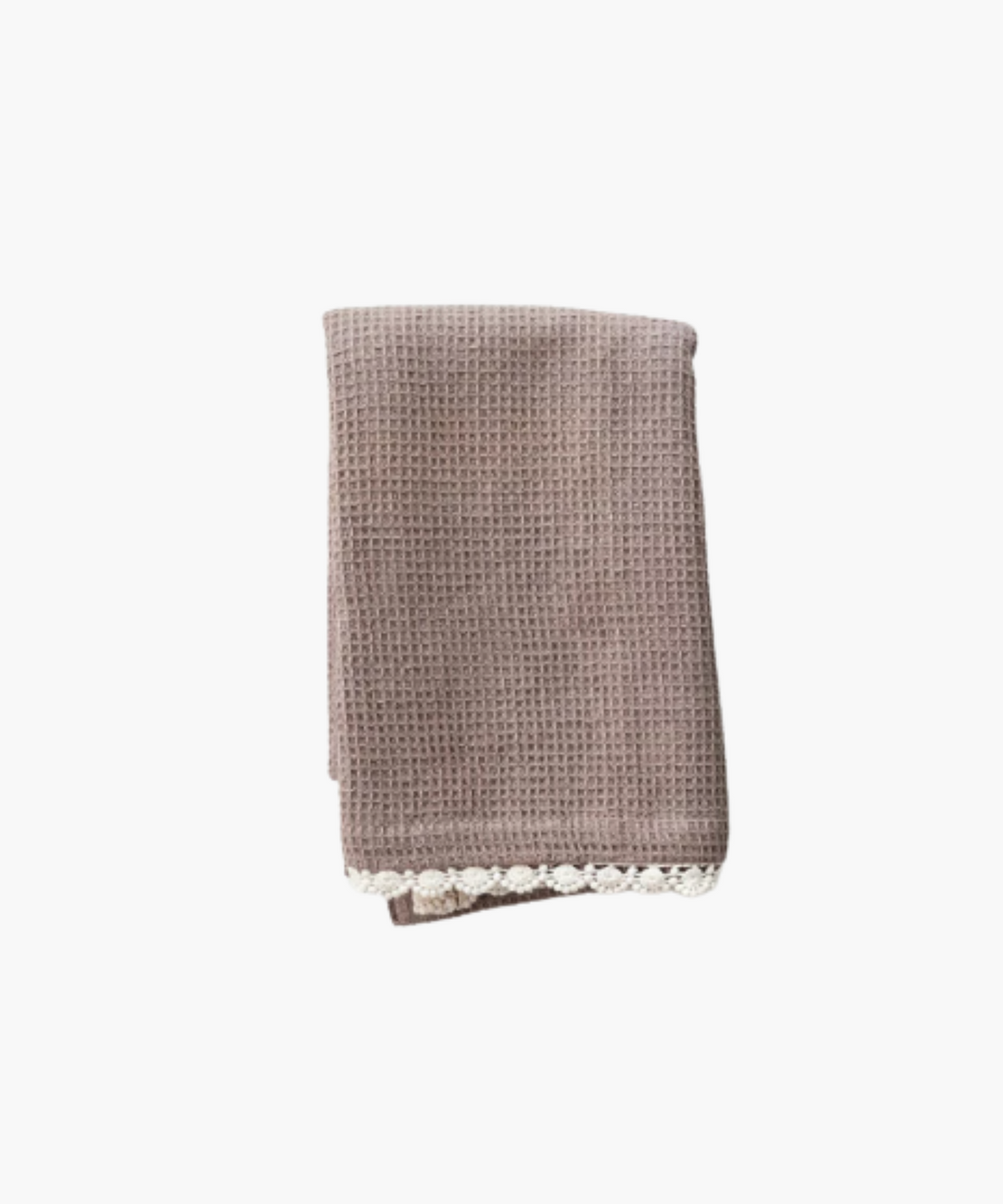 Crocheted Trim Waffle Tea Towel