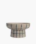 Grid Painted Pedestal Bowl