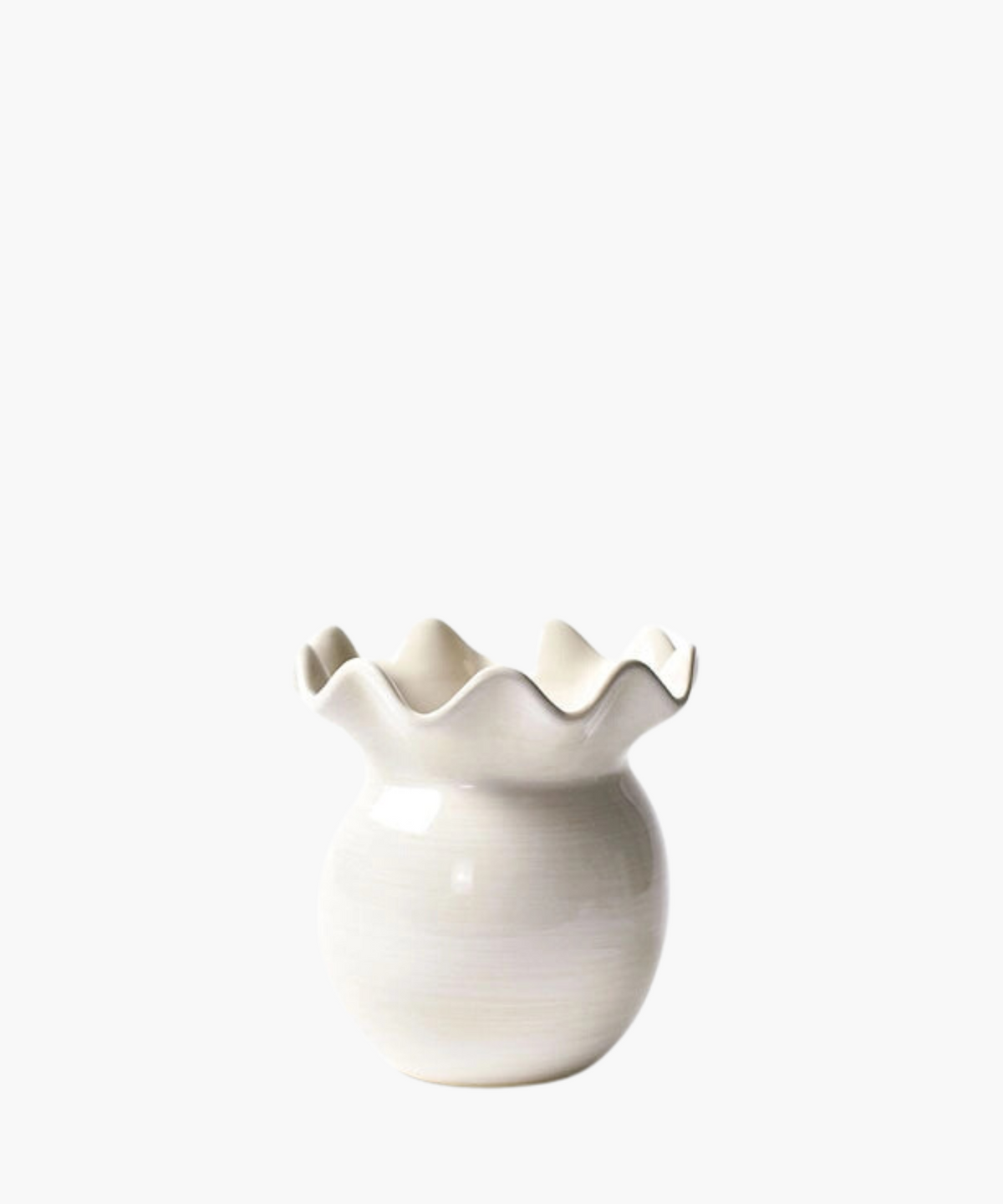 Ruffle Vase, White