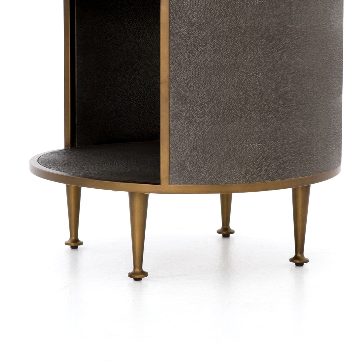 Shagreen Round Nightstand