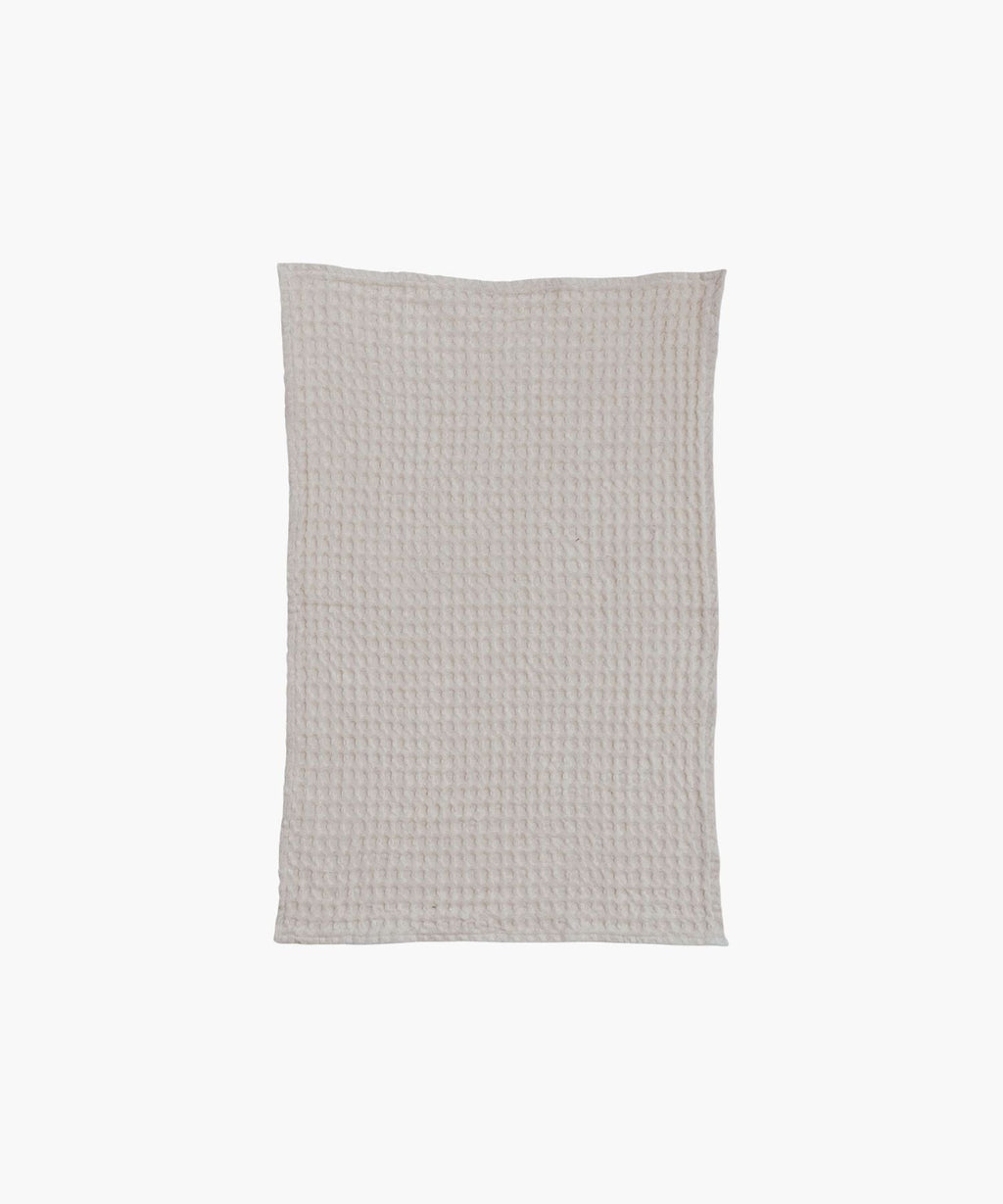 Waffle Weave Tea Towel, Cream