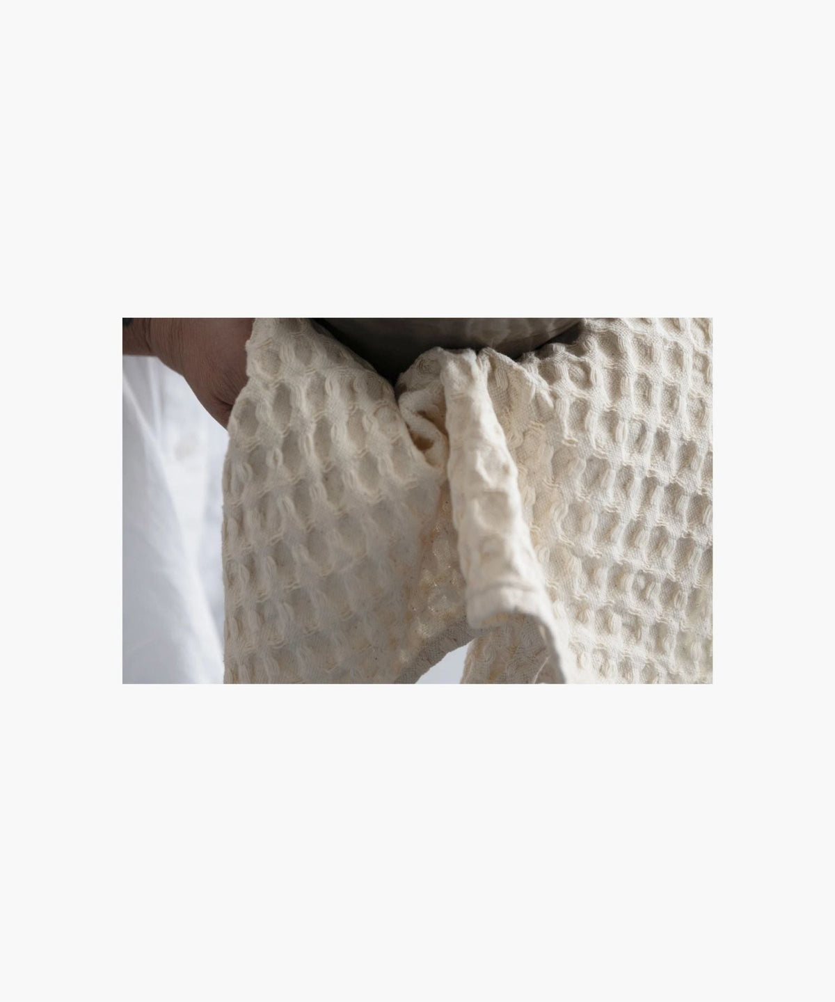 Waffle Weave Tea Towel, Cream