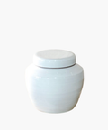 White Ginger Jar w/ Lid