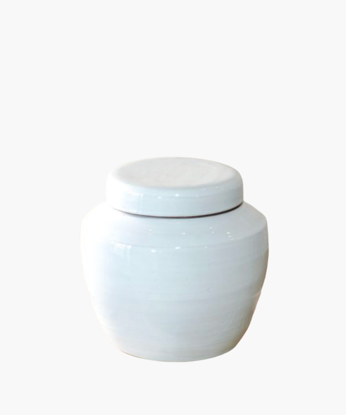 White Ginger Jar w/ Lid