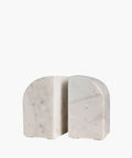 White Marble Bookends, Set of 2