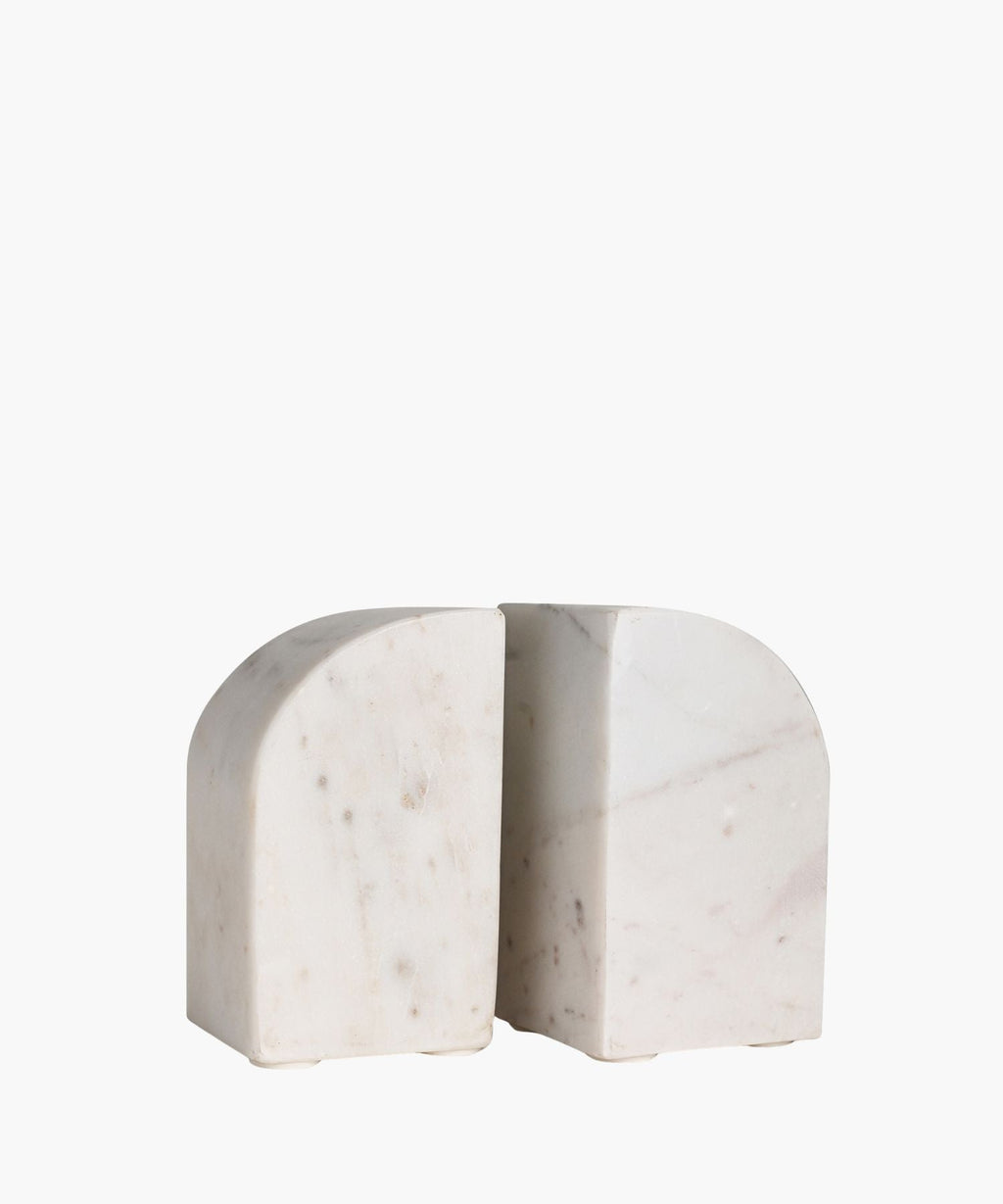 White Marble Bookends, Set of 2
