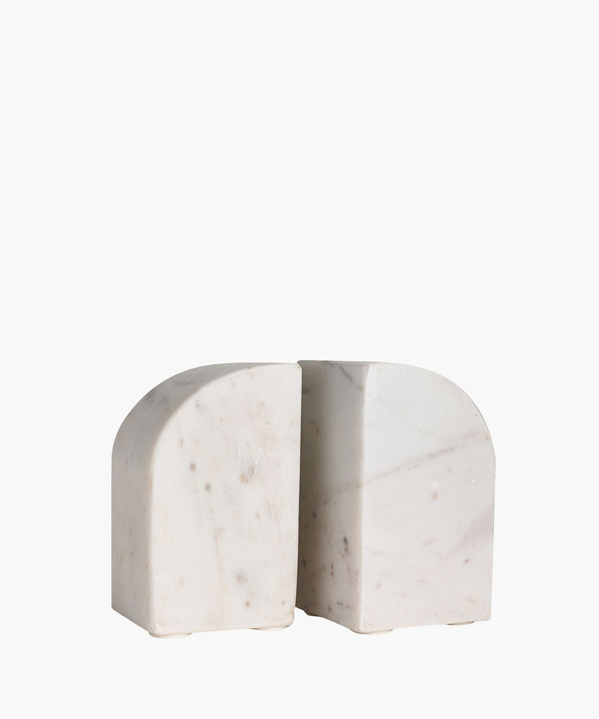 White Marble Bookends, Set of 2